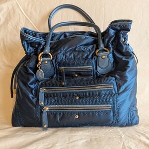 Tod's Blue Nylon Pashmy Pocket Media D Tote $995 Retail